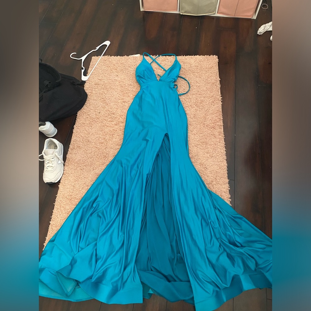Jessica angel turquoise prom dress